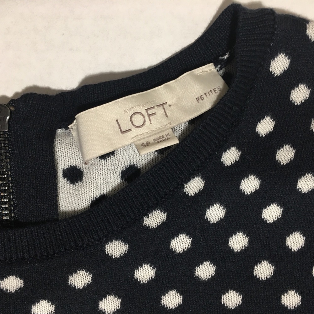 Ann Taylor LOFT Polka Dot Sweater. Small - Picture 4 of 6